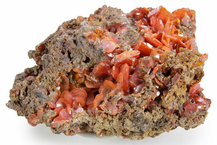 Fiery, Red-Orange Wulfenite Cluster - Kuruktag Mountains, China #361049
